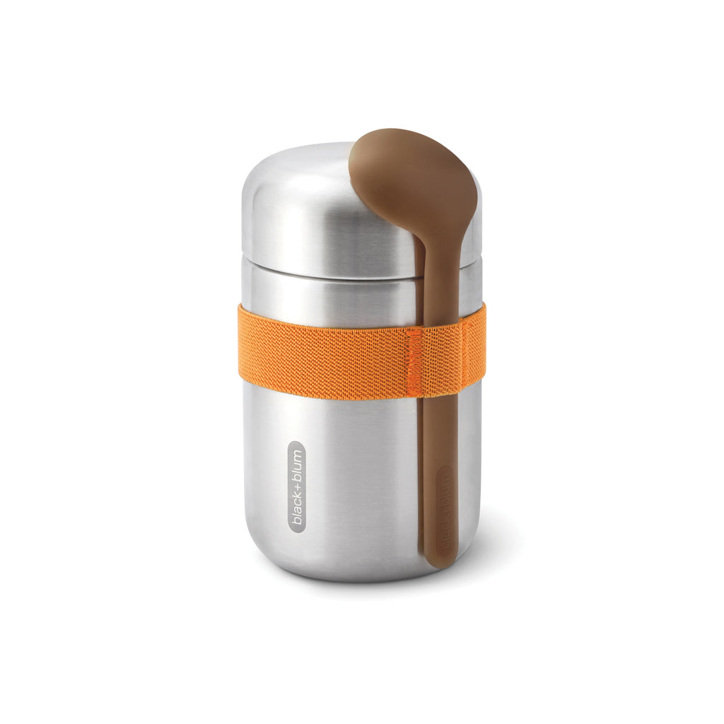 Voedselcontainer 400 ml met roestvrijstalen deksel, oranje