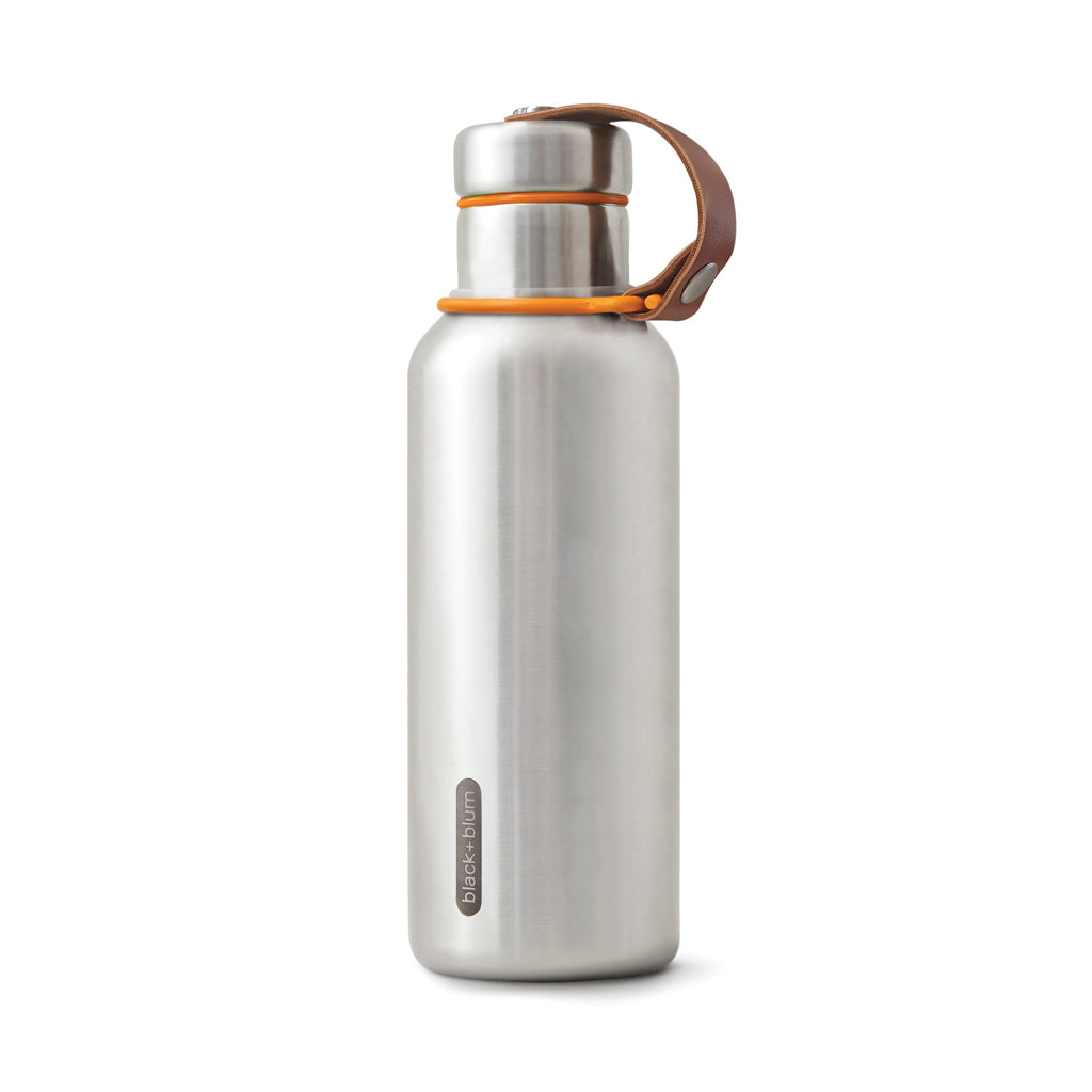 Geïsoleerde waterfles, RVS deksel, oranje