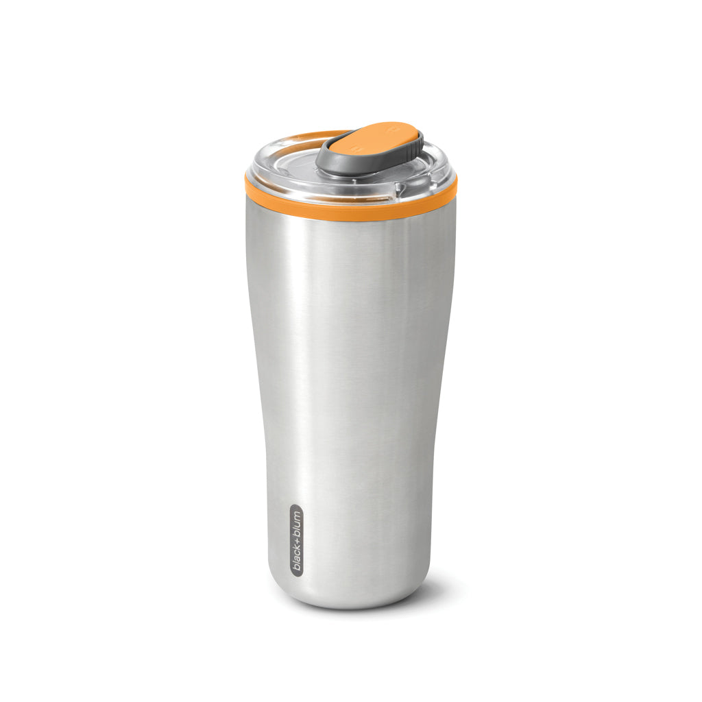 Dubbelwandige reisbeker van RVS, 600 ml, oranje
