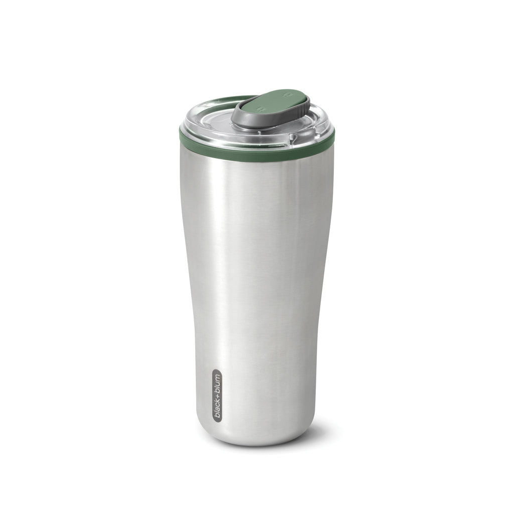Dubbelwandige reisbeker van RVS, 600 ml, olijfgroen
