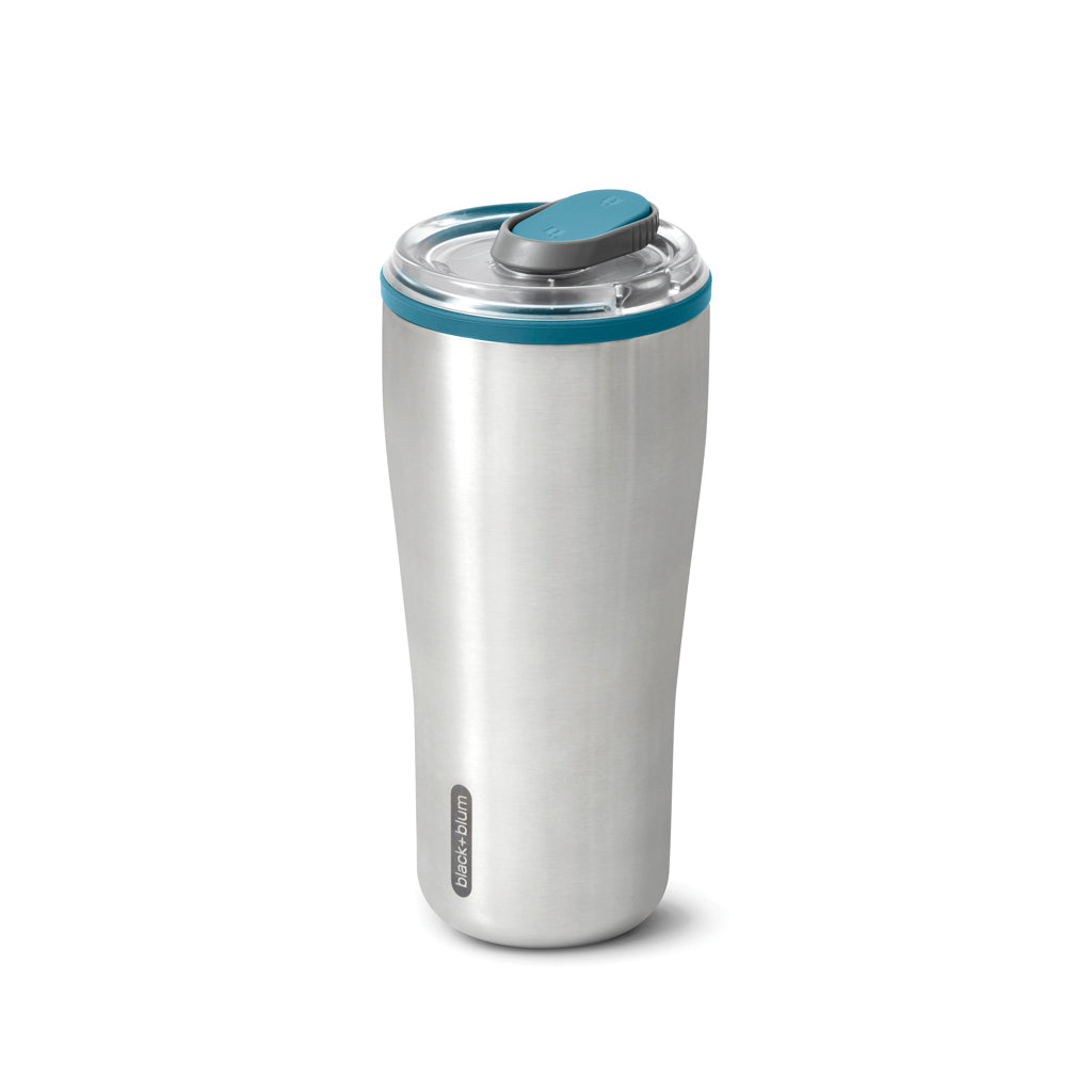Dubbelwandige reisbeker van RVS, 600 ml, turquoise
