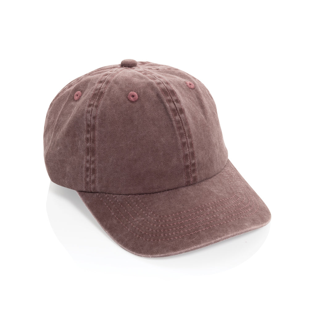 6-panel cap van gerecycled katoen twill, 270 gram, maroon