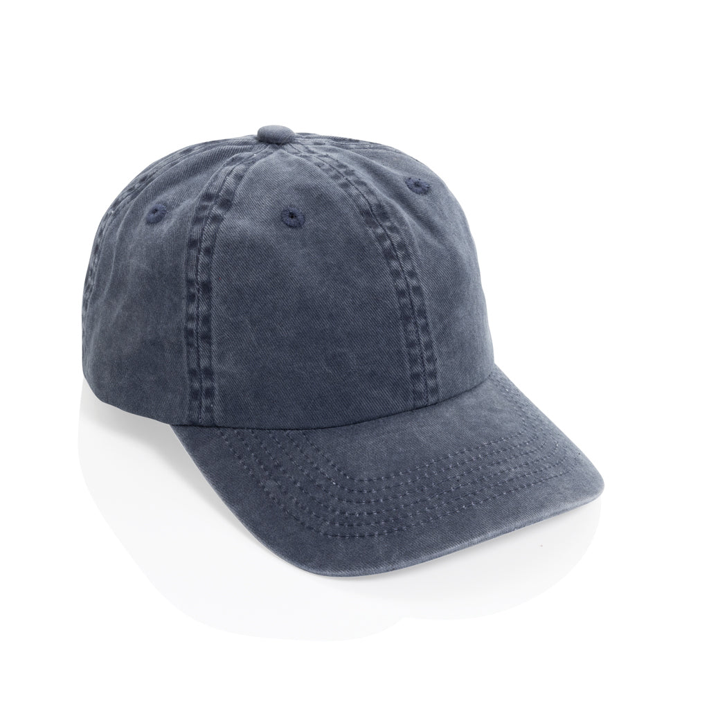 6-panel cap van gerecycled katoen twill, 270 gram, donkerblauw