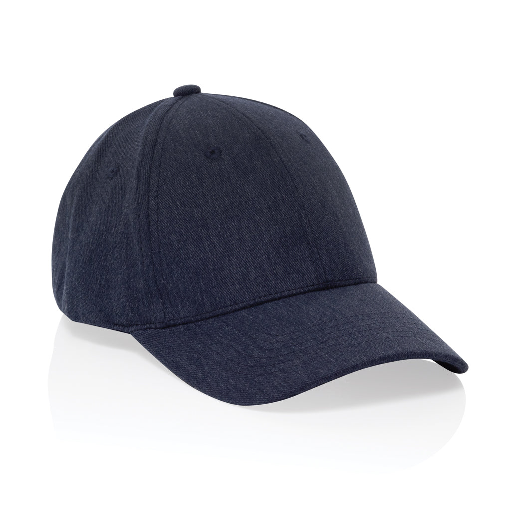 6-panel cap van gerecycled katoen met metalen gesp, donkerblauw