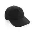 5-panel cap van gerecycled nylon, zwart