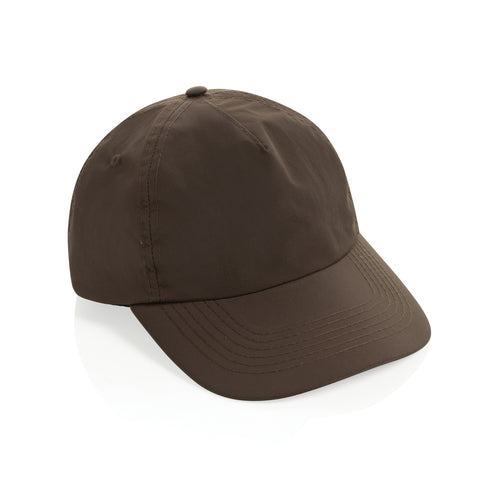 5-panel cap van gerecycled nylon, bruin