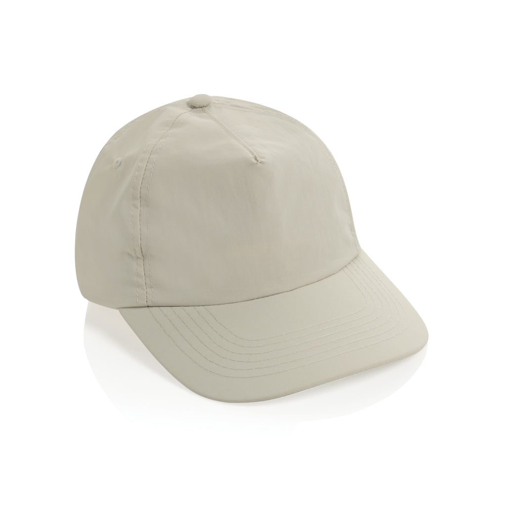 5-panel cap van gerecycled nylon, beige