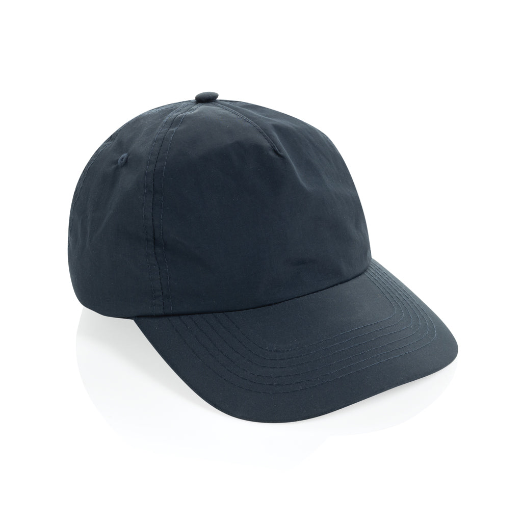 5-panel cap van gerecycled nylon, donkerblauw