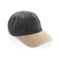 6-panel cap van gerecycled katoen twill, tweekleurig, zwart