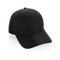 6-panel sportcap van gerecycled PET met ventilatiegaten, zwart