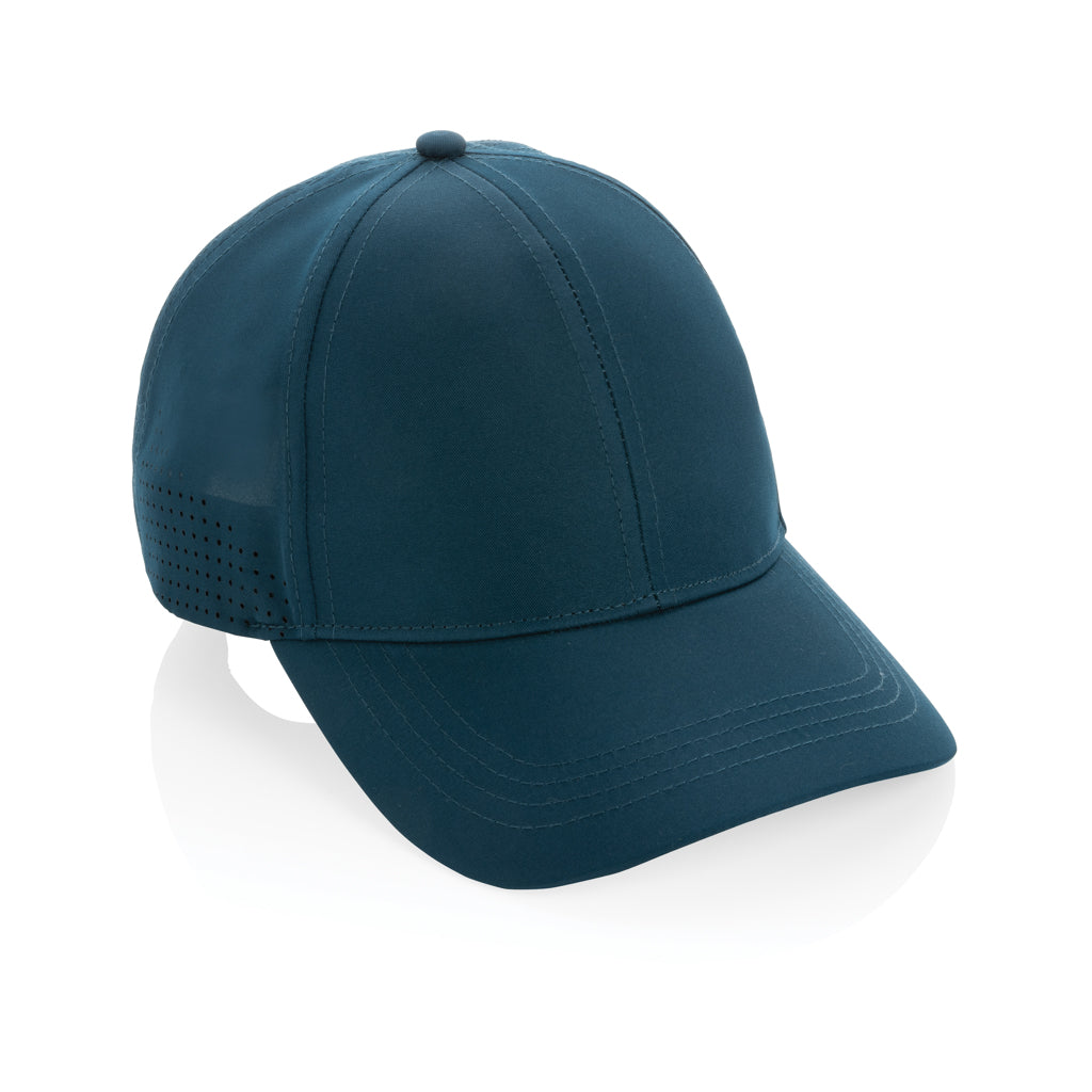 6-panel sportcap van gerecycled PET met ventilatiegaten, donkerblauw