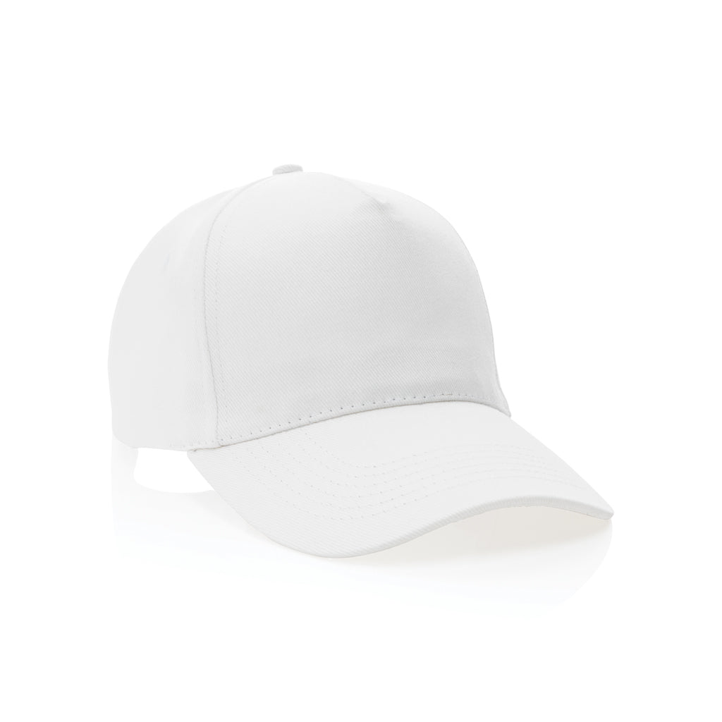 5-panel cap van gerecycled katoen, 280 gram, wit
