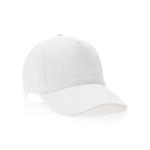 5-panel cap van gerecycled katoen, 280 gram, wit
