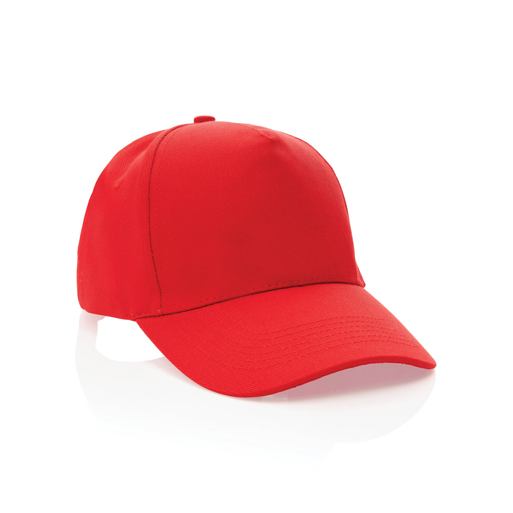 5-panel cap van gerecycled katoen, 280 gram, rood