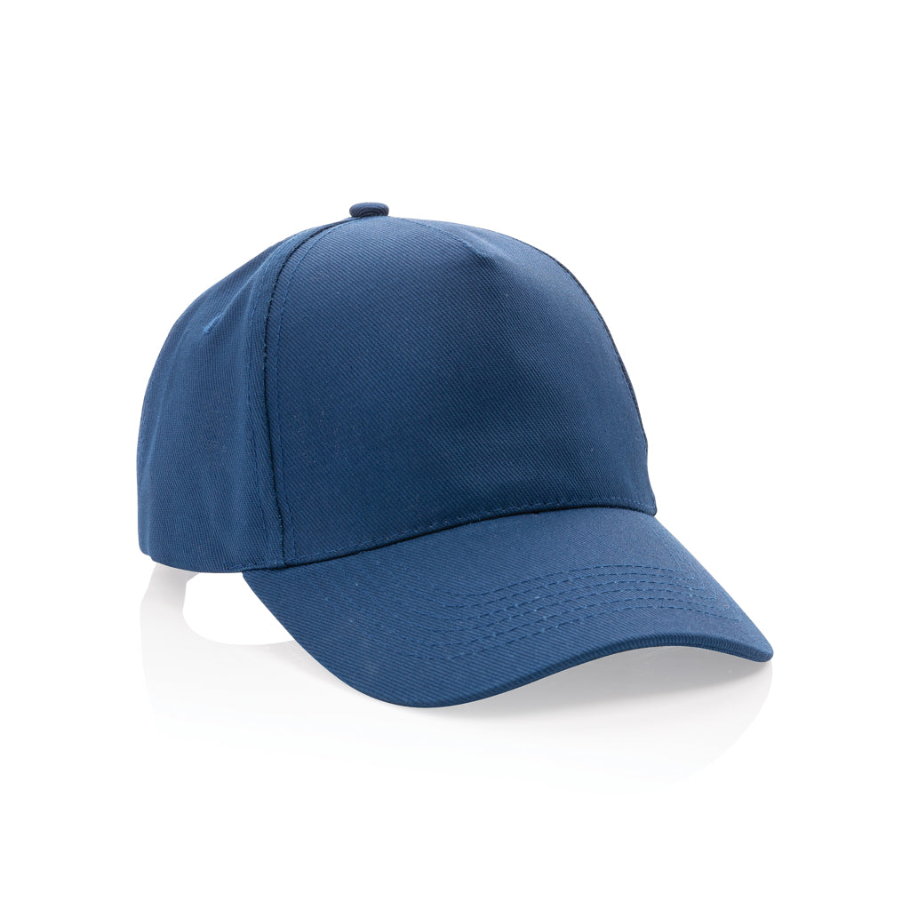 5-panel cap van gerecycled katoen, 280 gram, donkerblauw
