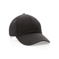 6-panel cap van gerecycled katoen, 190 gram, zwart
