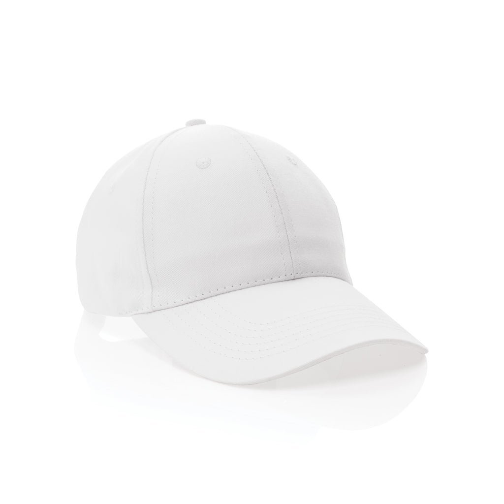 6-panel cap van gerecycled katoen, 190 gram, wit