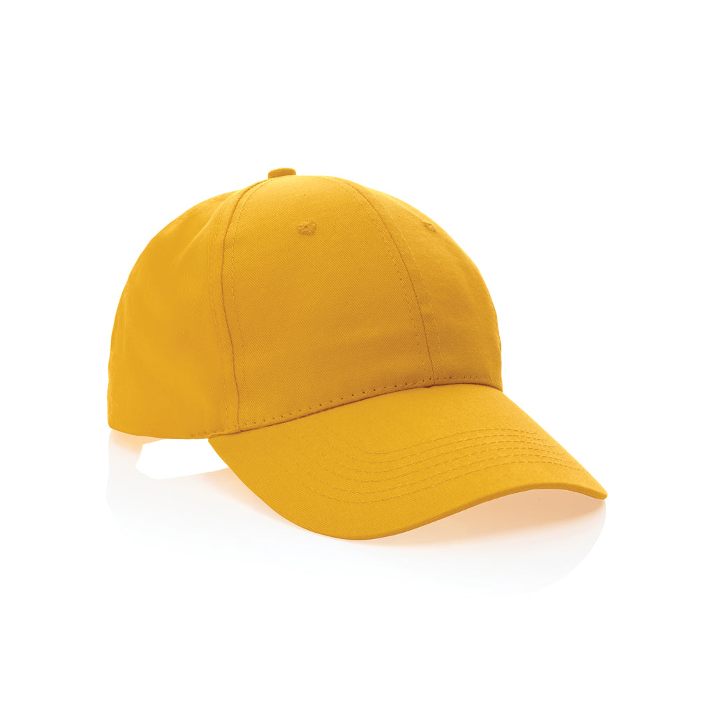 6-panel cap van gerecycled katoen, 190 gram, geel