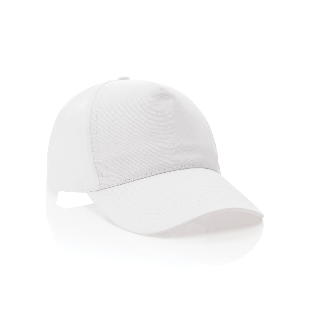 5-panel cap van gerecycled katoen, 190 gram, wit