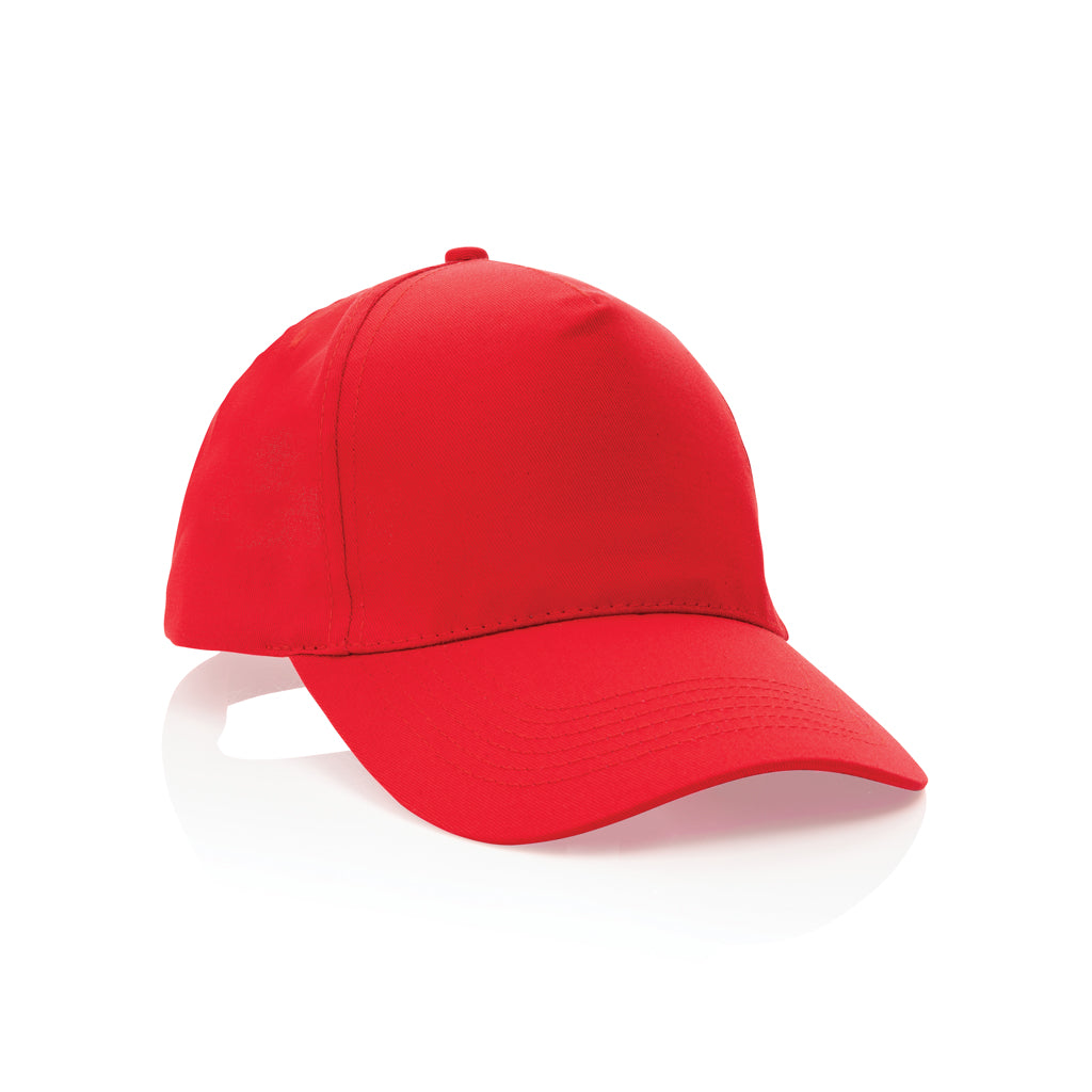 5-panel cap van gerecycled katoen, 190 gram, rood