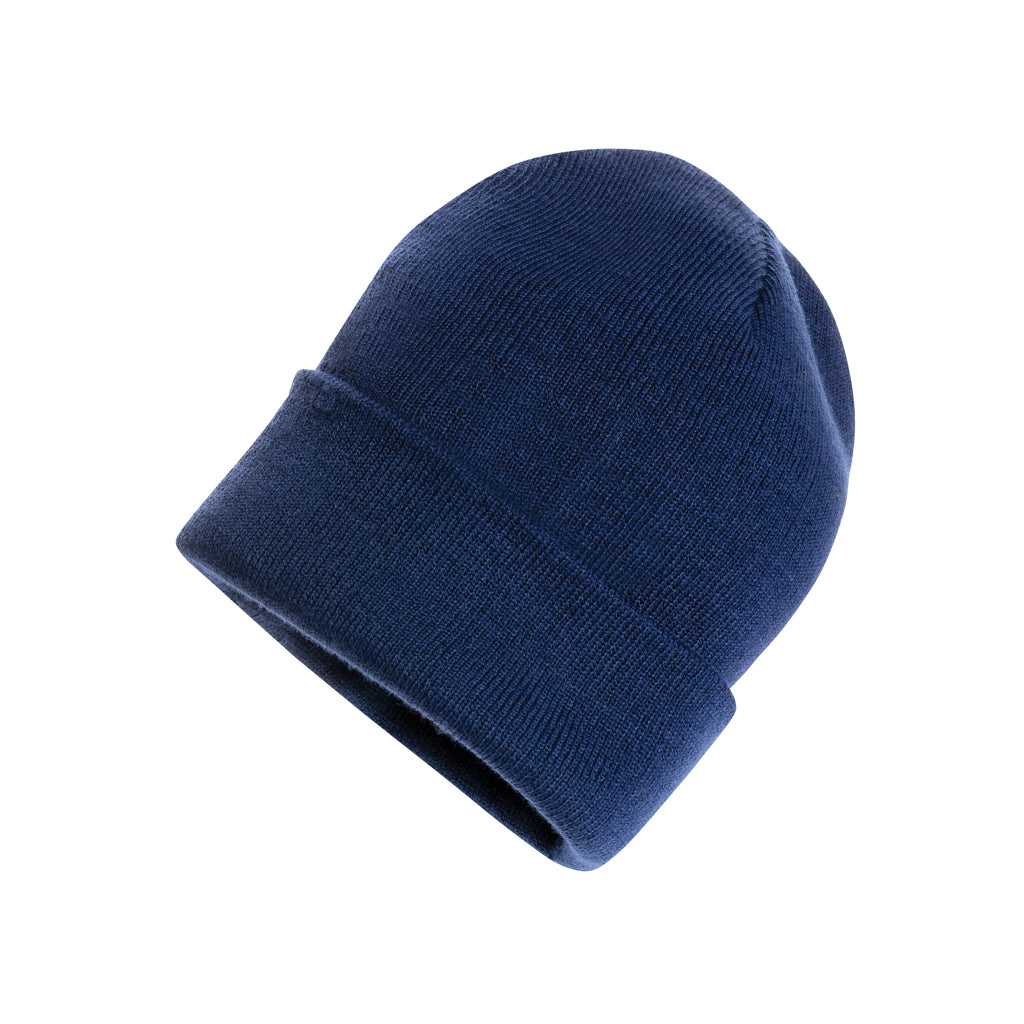 Muts met omslag, blauw