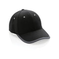 6-panel cap van gerecycled katoen met contrasterende bies, zwart