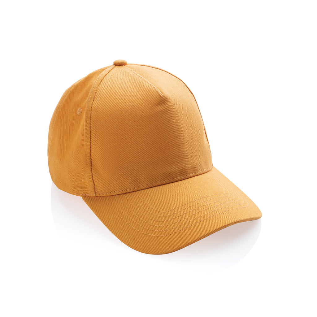 5-panel cap van gerecycled katoen, 280 gram, sundial oranje