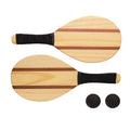 Houten batjes-set voor op het strand, met twee ballen, bruin