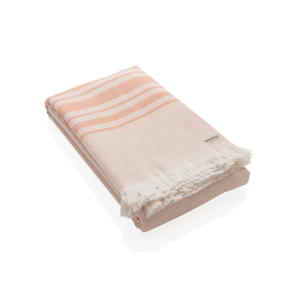 Hamamdoek van gerecycled katoen, 100 x 180 cm, roze