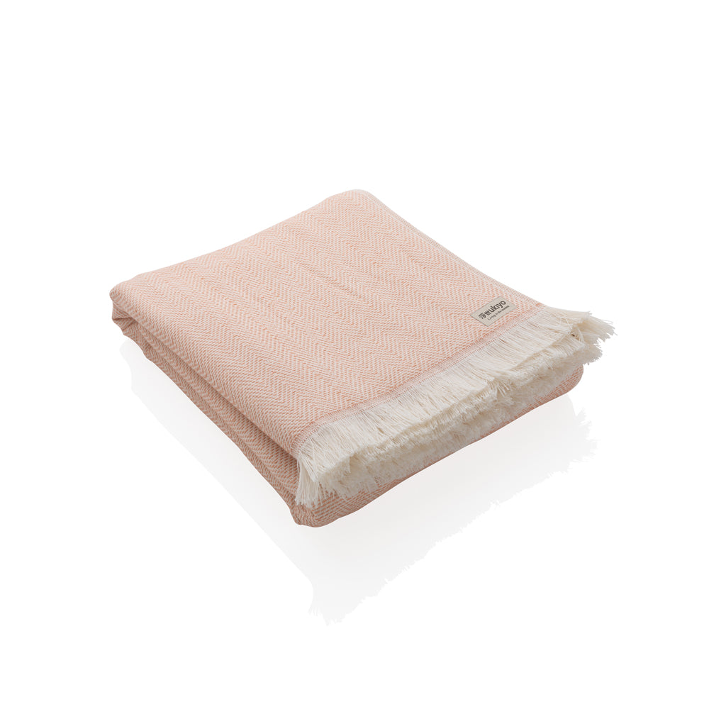 Veelzijdige deken en handdoek van gerecycled katoen, roze