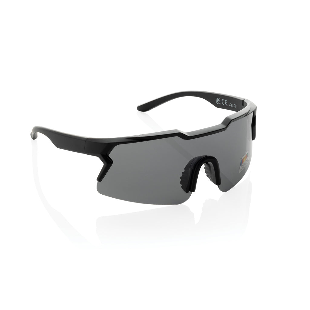 Gepolariseerde sportbril met gerecycled plastic montuur, zwart