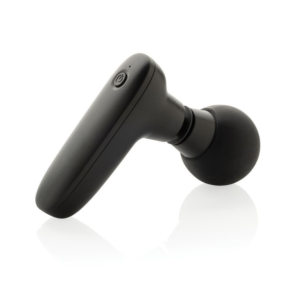 Oplaadbare massagegun met USB-C, gerecycled plastic, zwart