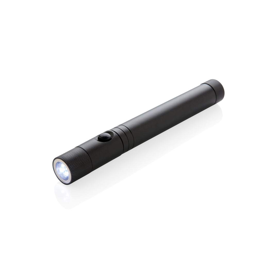 Uitschuifbare zaklamp met magneet en flexibele kop, zwart