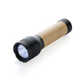 Zaklamp van bamboe, 1W, 90 lumen, zwart