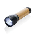 Zaklamp van bamboe, 3W, 120 lumen, zwart