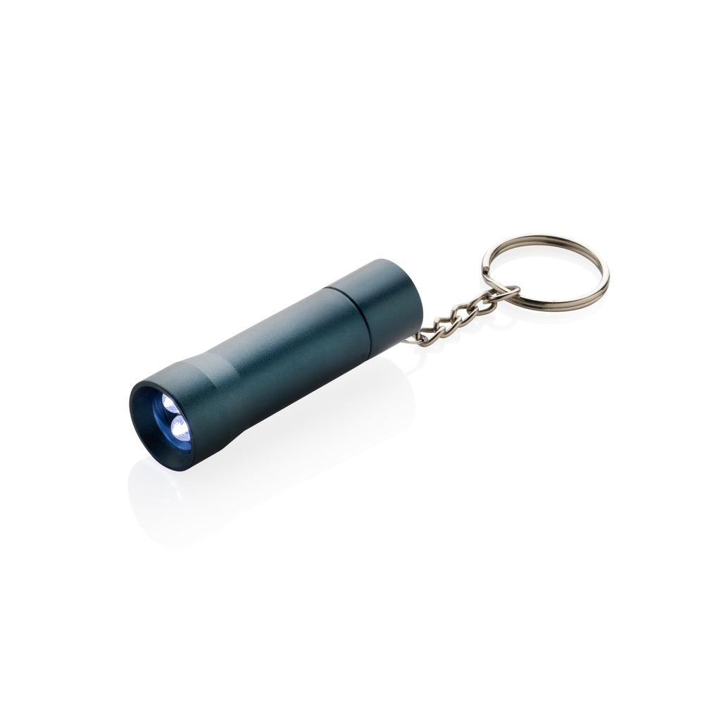 Sleutelhanger-zaklamp van gerecycled aluminium, blauw
