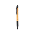 Balpen van bamboe met tarwestro details, zwart