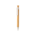 Bamboe pen met tarwestro clip, wit
