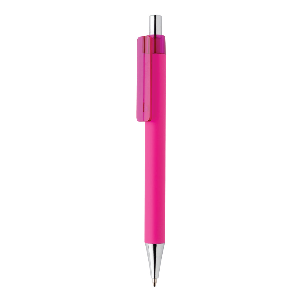 Balpen met smooth touch coating, 55% gerecycled, roze