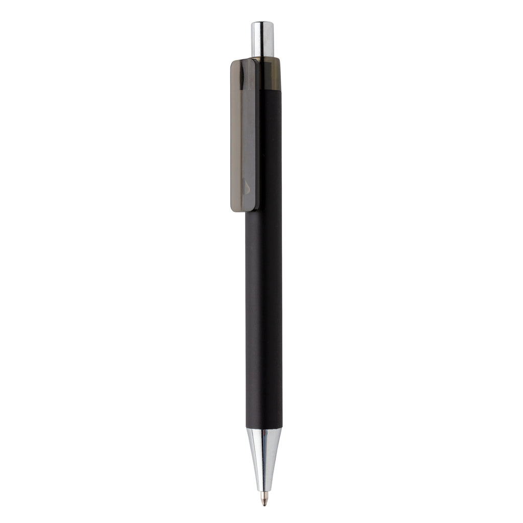 Balpen met smooth touch coating, 55% gerecycled, zwart
