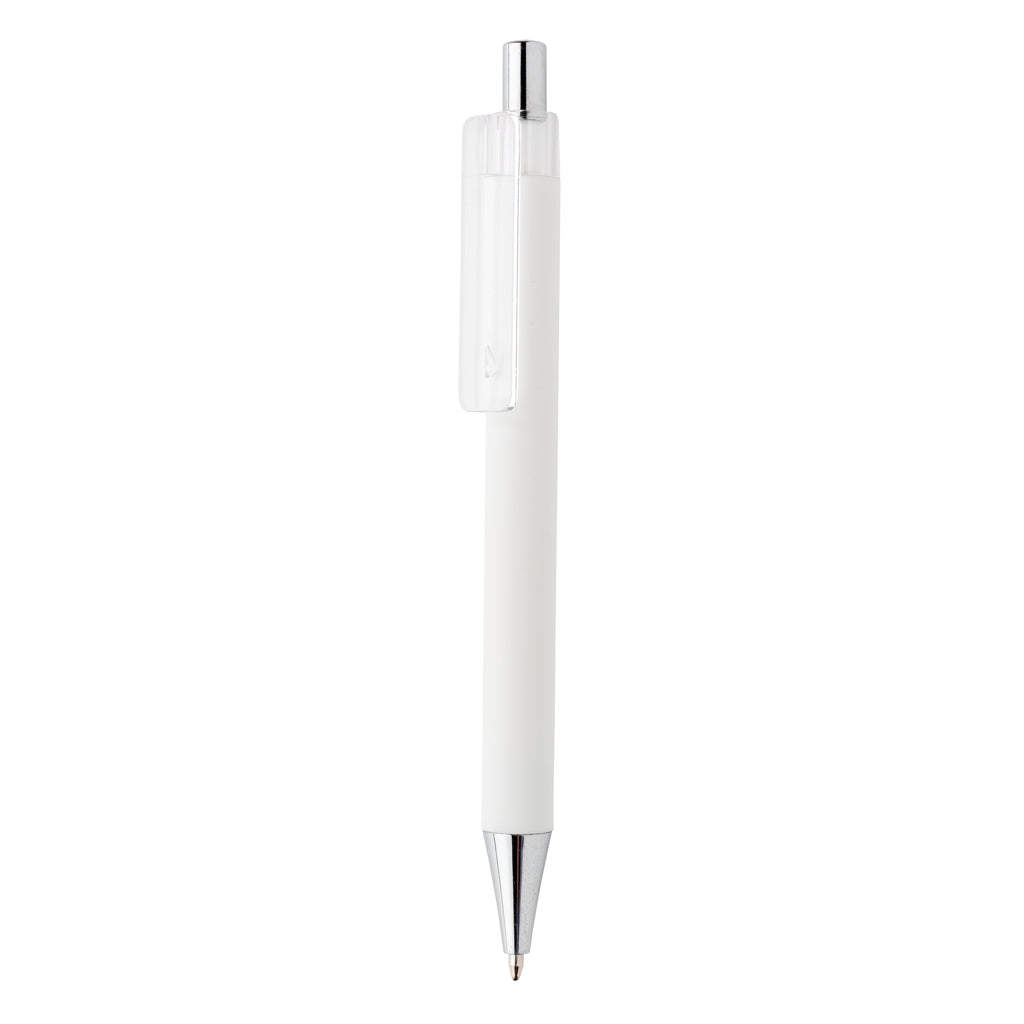 Balpen met smooth touch coating, 55% gerecycled, wit