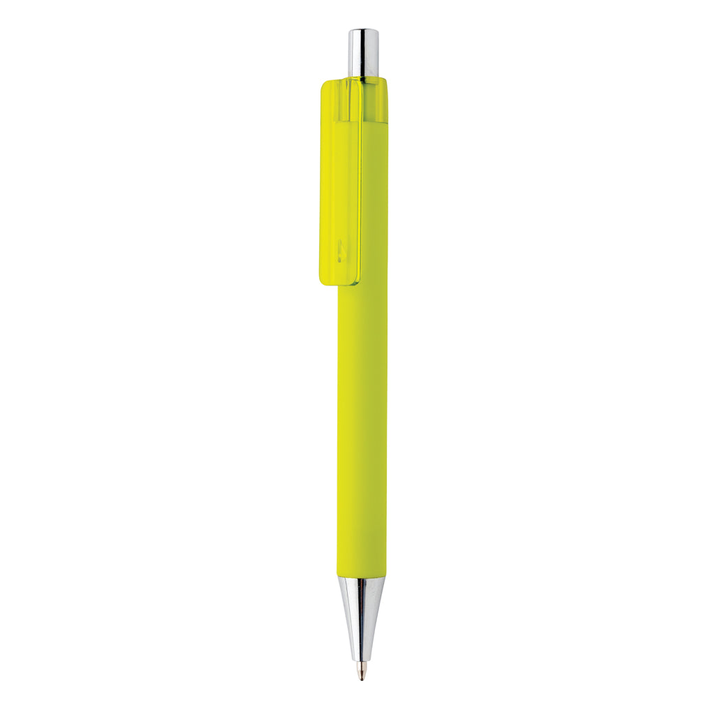 Balpen met smooth touch coating, 55% gerecycled, limegroen