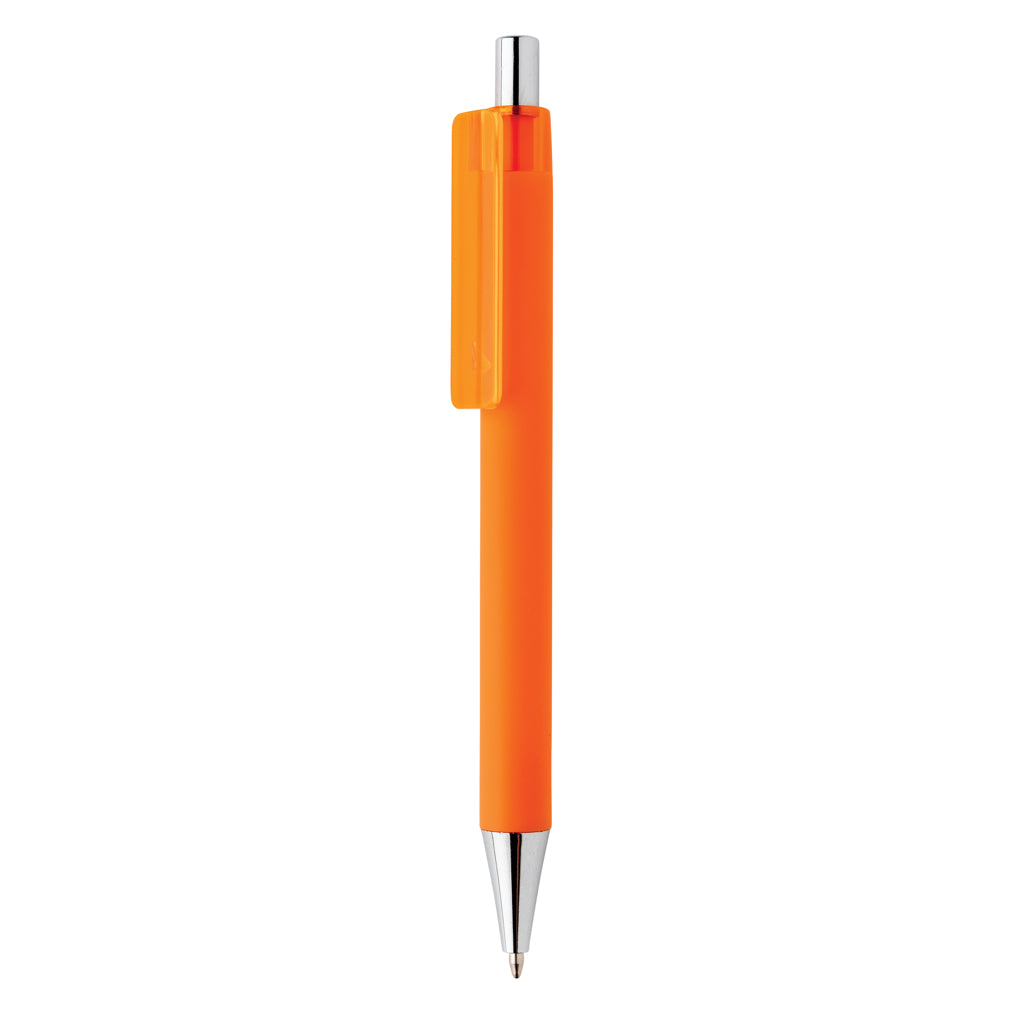 Balpen met smooth touch coating, 55% gerecycled, oranje