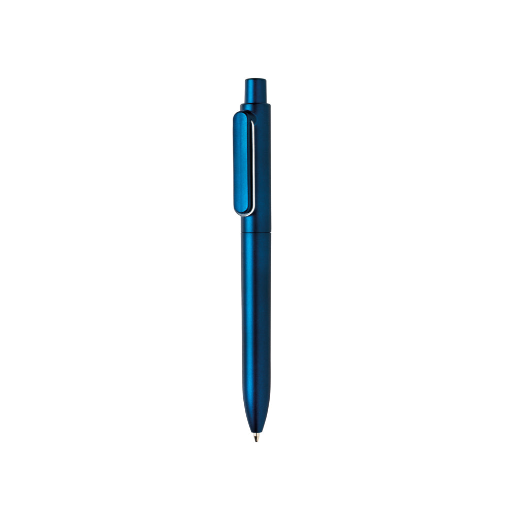 Metallic balpen met metalen clip, blauw