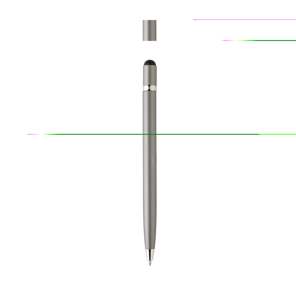 Metalen touchscreen pen met tijdloos design, zilver