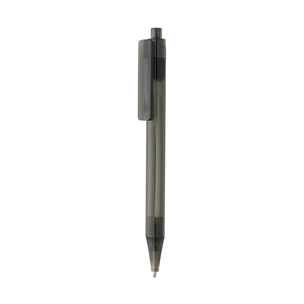 Transparante balpen van 100% gerecycled RPET, zwart