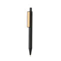 Balpen van gerecycled ABS met bamboe clip, zwart