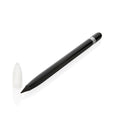 Inktloze pen van aluminium met gum, tot 20.000 m, zwart