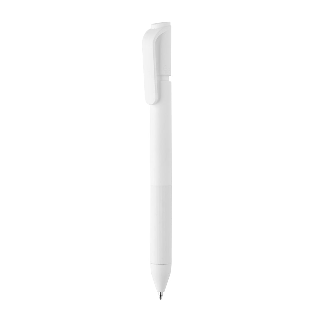 Balpen met vergrendelbare punt, 67% gerecycled, wit