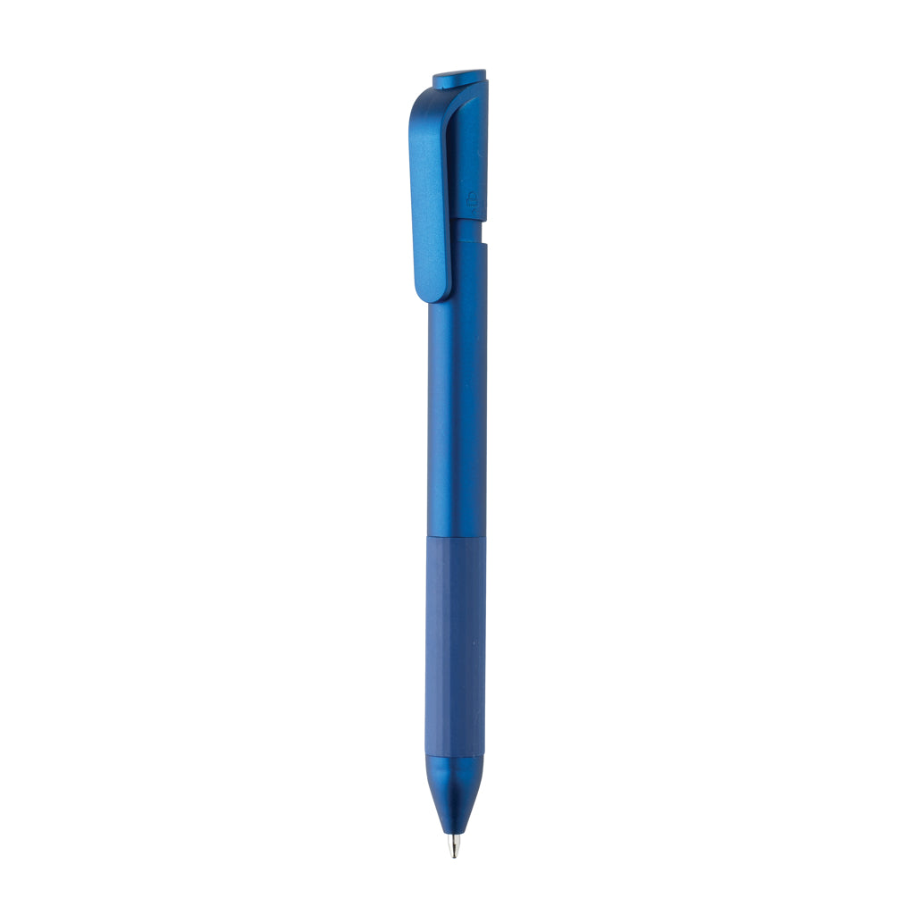 Balpen met vergrendelbare punt, 67% gerecycled, blauw